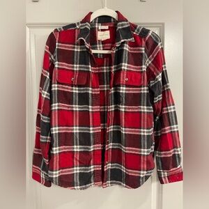 American Eagle Outfitters Red and Black Plaid Shirt